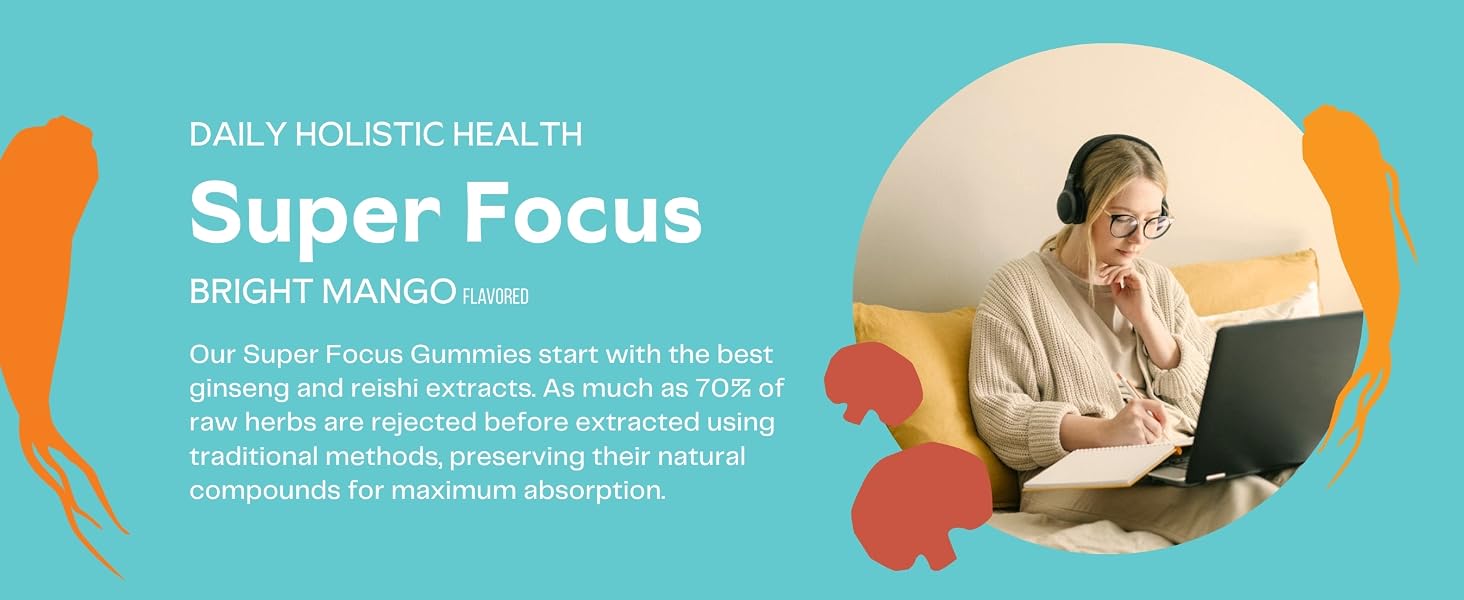 reprise focus gummies brain memory mind energy ginseng reishi stress gummies