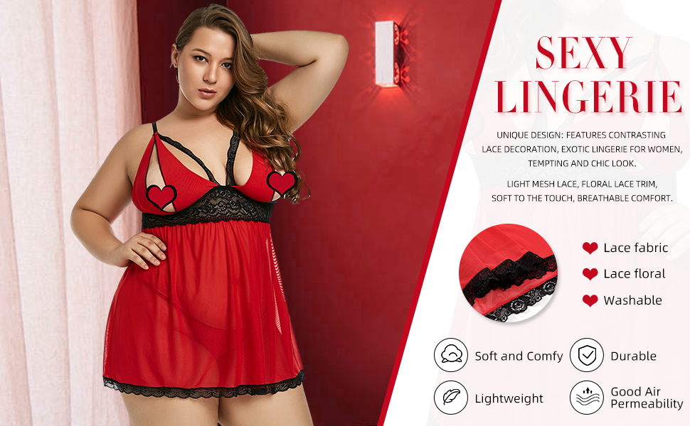 red plus size lingerie