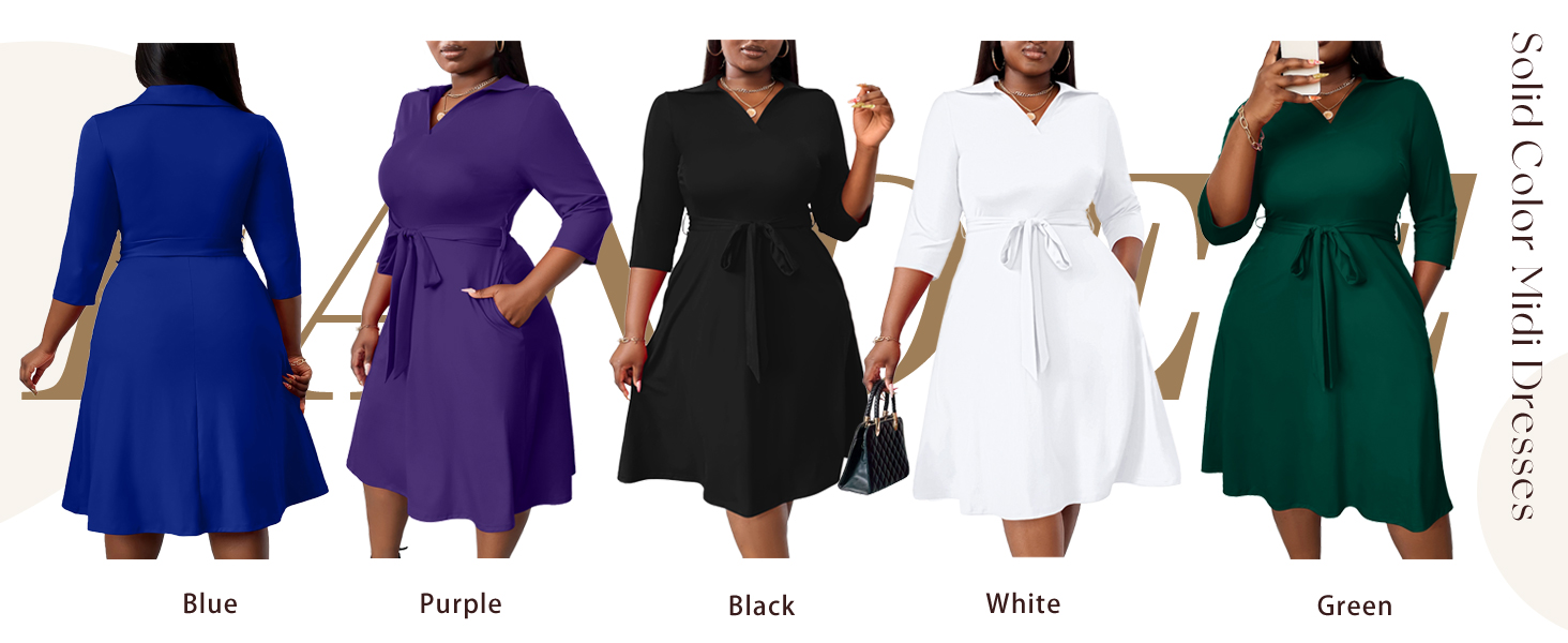 加大碼中迪連衣裙