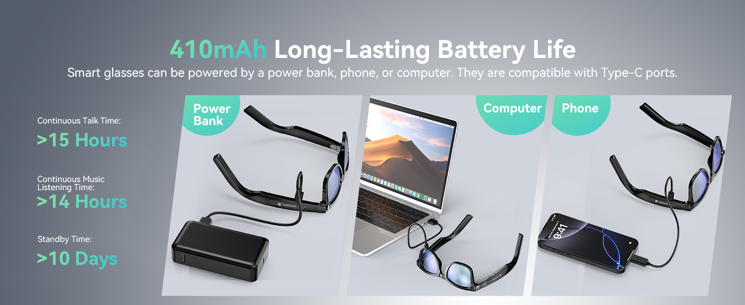 410mAh Long-Lasting Battery Life