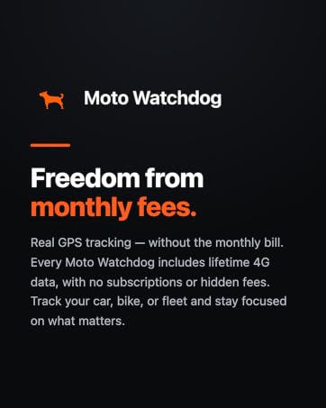 Moto Watchdog brand promise: real GPS tracking with lifetime 4G data included