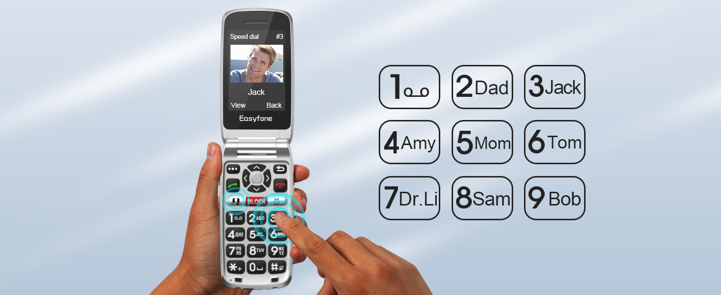 8 speed dial button with photos