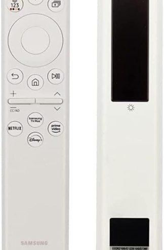 全新遙控器原廠三星 BN59-01391A，附語音搜尋、應用程式和太陽能充電功能，適用於三星電視 2021 2022 2023（白色）