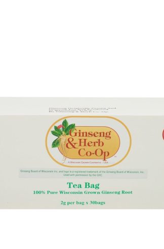 100% Pure Wisconsin American Ginseng Tea Bags. BEST of the BEST Premium Roots Selected - Certified with seal. (30 count).
