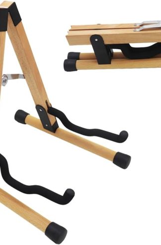 Hidear Solid Wood Guitar Stand - Electric Guitar, Electric Bass, Guitar Accessories, Folding Guitar Stand