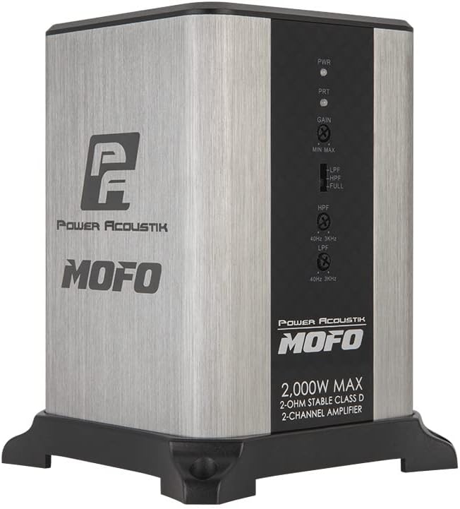Power Acoustik Mofo2-2KD | 2頻道D類汽車放大器,2,000瓦最大功率,600瓦RMS橋接4歐姆汽車放大器