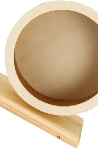 ORFOFE 木製倉鼠輪靜音運動玩具，適合龍貓、沙鼠和小鼠小型寵物。中等防滑設計，帶來有趣和活躍的玩耍