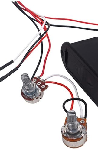 Mikinona 樂隊均衡器低音吉他前級電路，帶音量和音調控制線束，適用於主動拾音器黑色