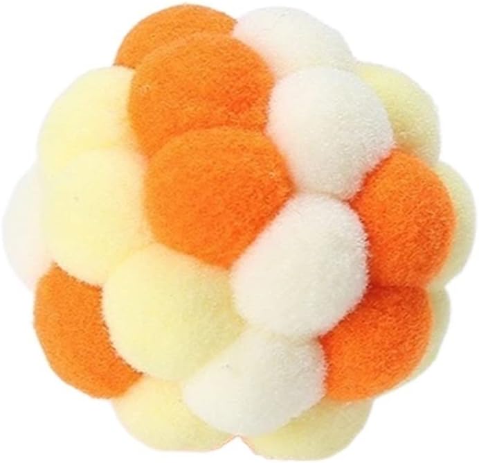 Interactive Toys for Cats Cat Toy Plush Colorful Bell Ball with Interactive Bite Play Pet Supplies(03)