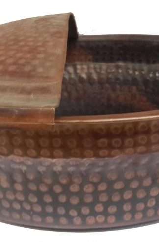 Rustic Matte Copper Foot Rub Spa Beauty Salon Massage Pedicure Bowl + Footrest