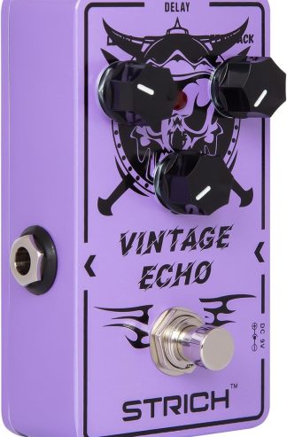 Strich Vintage Echo延遲吉他踏板,模擬延遲吉他效果踏板復古,電吉他的旁路,紫色