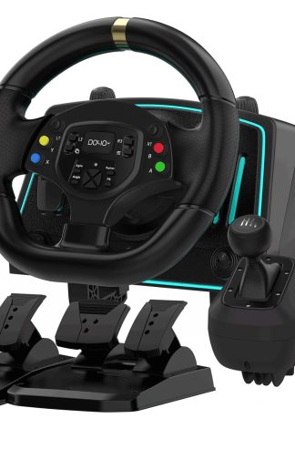 NBCP Racing Wheel with 6-Speed Shifter & Pedals,1080° Steering Wheel,Vibration Feedback, for PS4, Xbox & PC