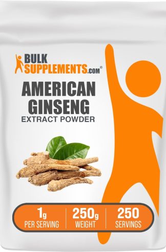 BulkSupplements.com 美國花旗參提取物粉末 - 人參補充劑，草藥補充劑 - 無麩質，每份 1 克，250 克（8.8 盎司）（1 包）