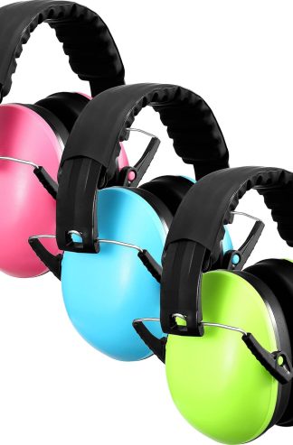 Yunsailing 3 Pack Kids Earmuffs Noise Canceling Reduction 26dB Adjustable Ear Protection Headphones (Pink,Blue,Green)
