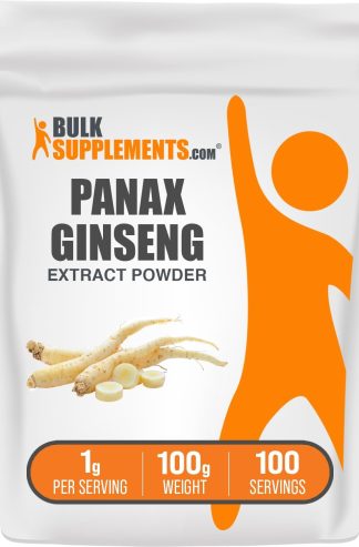 BulkSupplements.com 人參根萃取物粉末 - 人參補充劑、人參草藥補充劑、人參 - 素食和不含麩質，每份 1000 毫克人參提取物，100 克（3.5 盎司）