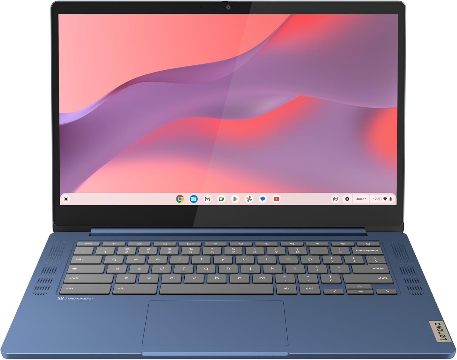 聯想 IdeaPad Slim 3 Chromebook 筆記型電腦 - 2024 年 - 輕型筆記型電腦 - Waves MaxxAudio® 揚聲器 - 14 吋高清顯示器 -720p 相機 - 4GB 記憶體 - 64GB 儲存 - MediaTek Kompanio 520 - 深淵藍色