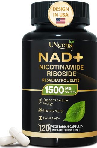 NAD 補充劑 1500 毫克 - 脂質體 NAD+ 煙酰胺核苷與白藜蘆醇，NAD Plus 增強 - 支持女性和男性的細胞健康、耐力和健康老齡化 - 120 粒膠囊