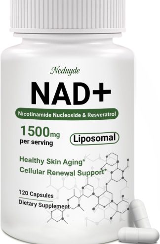 NAD+ 補充劑，脂質體 NAD 煙酰胺核苷白藜蘆醇 1500 毫克 - 抗衰老和大腦健康，改善能量 - 專門針對女性和男性，120 粒膠囊