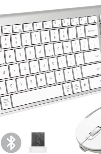 X9 高性能超薄藍牙鍵盤和鼠標組合 - 雙 BT + 2.4G 對 3 個設備 - 全尺寸可充電無線鼠標和鍵盤組合 - 適用於 PC 的多設備無線鍵盤鼠標組合