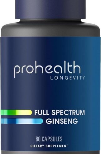 ProHealth 全譜人參 |三重實驗室測試 | 1000 毫克，60 粒膠囊