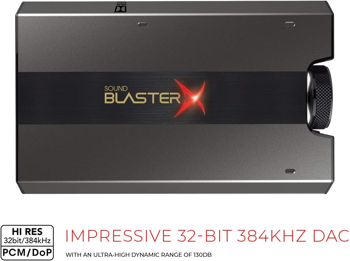 Sound BlasterX G6 Hi-Res 130dB 32bit/384kHz Gaming DAC, External USB Sound Card with Xamp Headphone Amp, Dolby Digital, 7.1 Virtual Surround Sound, Sidetone/Speaker Control for PS4, Xbox One - Image 4