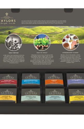 Taylors of Harrogate 什錦特色茶樣品，多種包裝禮盒，獨立包裝袋，48 片（一包），優質紅茶、綠茶和花草茶，混合含咖啡因和不含咖啡因的選擇，48 茶袋