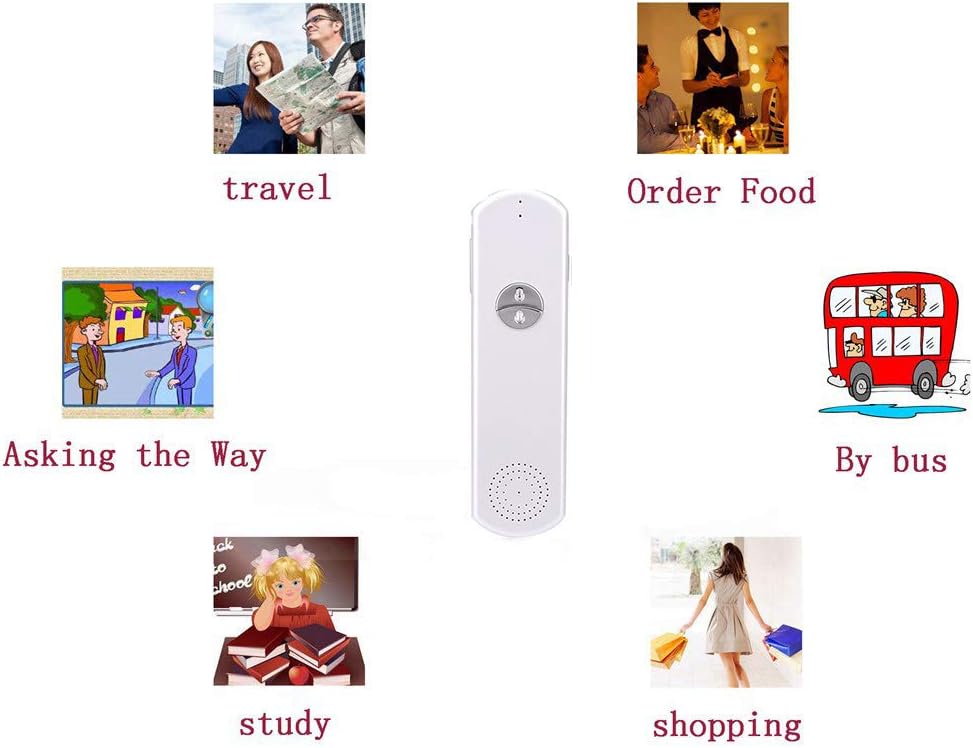 兩種簡單的式式智能語言轉換器設備電子口袋語音藍牙52語言,用於滿足學習旅行購物業務適合Apple iPhone Android White(WiFi/3G/4G/5G) - Image 4