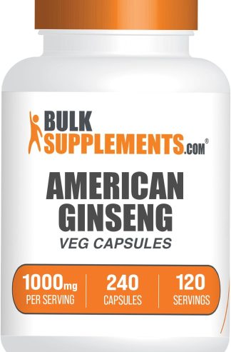 BulkSupplements.com 花旗參膠囊 - 花旗參提取物,人參草本補充劑 - 素食,每份 2 粒膠囊,240 粒素食膠囊(1 包)