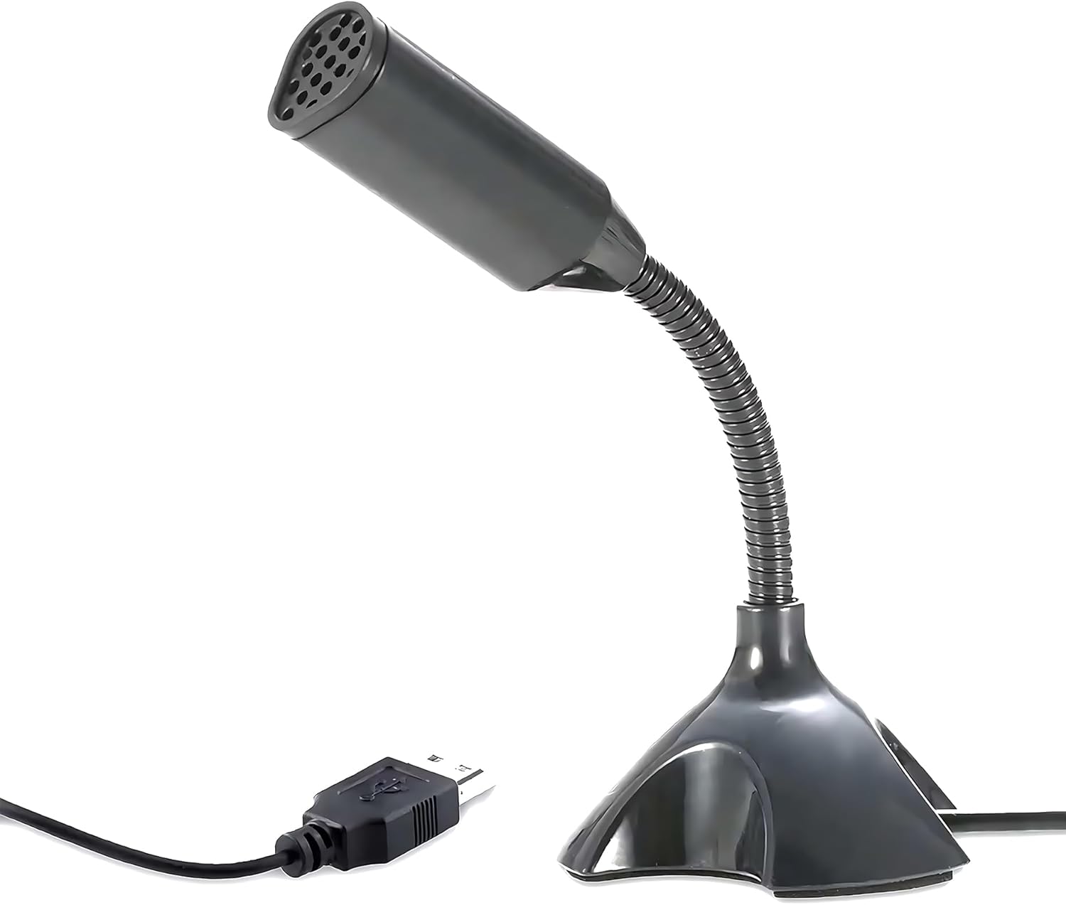 適用於桌上型電腦和筆記型電腦的迷你 USB 麥克風,便攜式 USB 電容麥克風,帶可調節支架,兼容 PC/Mac,即插即用,非常適合會議、線上課堂、遊戲、遠端工作(黑色) - Image 3