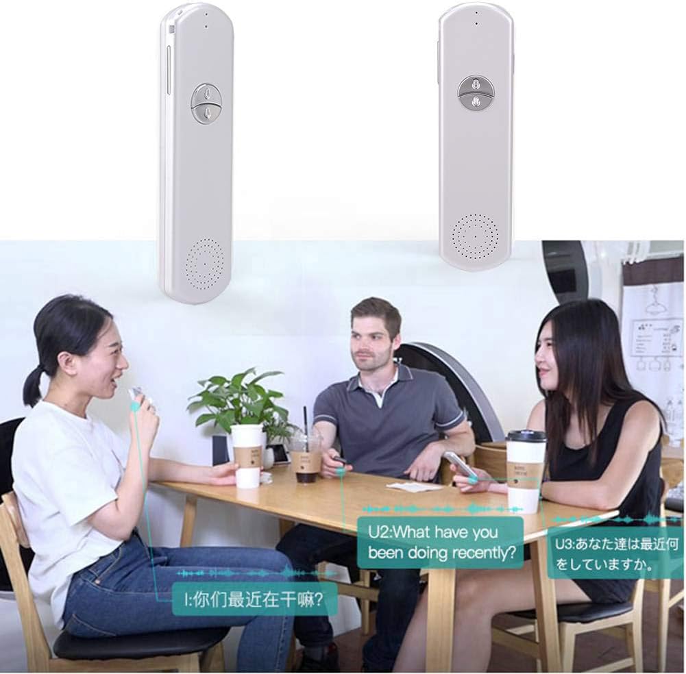 兩種簡單的式式智能語言轉換器設備電子口袋語音藍牙52語言,用於滿足學習旅行購物業務適合Apple iPhone Android White(WiFi/3G/4G/5G) - Image 5