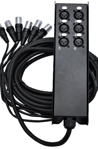 Seismic Audio SACB-6x25 6 通道薄型 XLR 傳送子蛇形電纜，25 英尺
