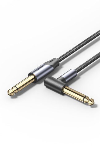 發條1/4英寸音頻儀器電纜 - 右角為6.35毫米男性到男性TS吉他電纜電纜平衡互連線,用於電吉他,低音和鍵盤