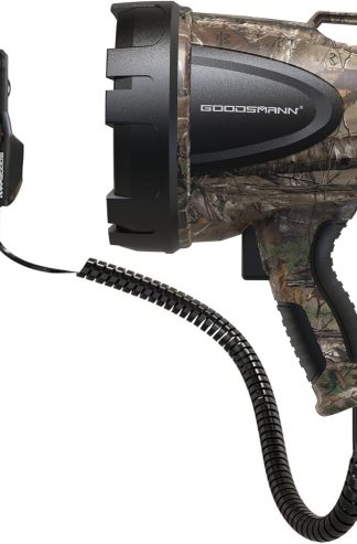 GOODSMANN 聚光燈狩獵迷彩便攜式手持聚光燈 1500 流明 Realtree® Xtra 鹵素船用有線 12V 插入式聚光燈戶外帶牛津包 Tactic Pro H102-01