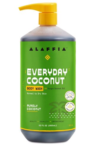 Alaffia 沐浴露，日常椰子 – 保濕皂，含滋養咖啡漿果提取物和椰子水，純素且無動物實驗，32 盎司
