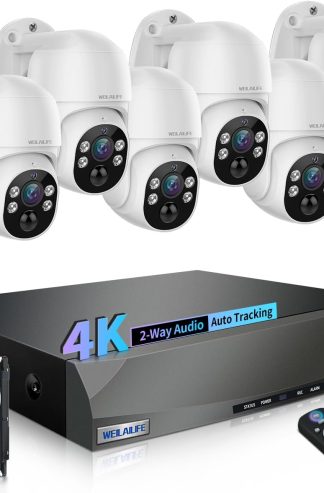 【PTZ數字Zoom＆4K Ultra HD】有線安全攝像機系統，NVR視頻監視系統，室外POE安全攝像機系統