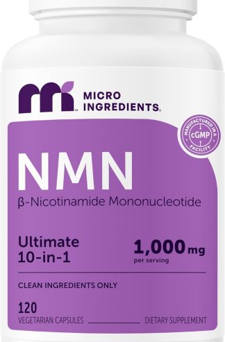 NMN 複合物，每份 1,000 毫克，120 粒素食膠囊 | 10 合 1 含有煙酰胺單核苷酸、維生素 C、白藜蘆醇、CoQ10、TMG、槲皮素和穀胱甘肽 | NAD+ 補充前體 |無填料