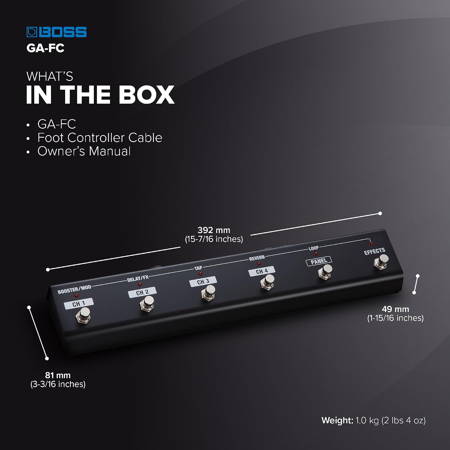 BOSS GA-FC | 6-Button Foot Controller | Hands-Free Control of BOSS/Roland Guitar & Bass Amps | Streamlined Channel Switching | Change Presets & Toggle Effects | Compatible with Most Katana Amps & More - Image 6