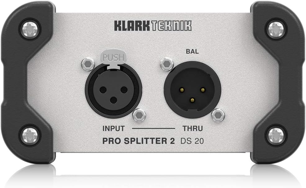 Klark Teknik PRO SPLITTER 2 DS 20 被動 1 輸入/2 輸出訊號分配器,帶 Midas 變壓器和擴展動態範圍