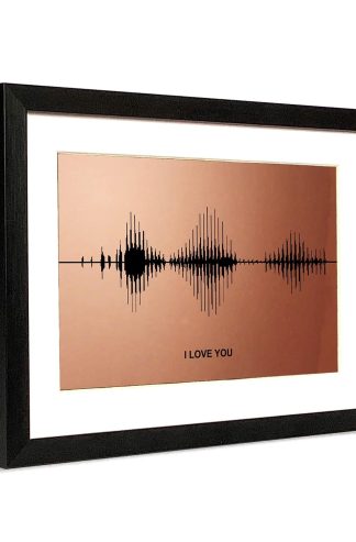定制禮物 - 我愛你聲波藝術青銅版印刷品，帶有可見聲音，作為 8 週年紀念禮物，送給他或她的情人節禮物