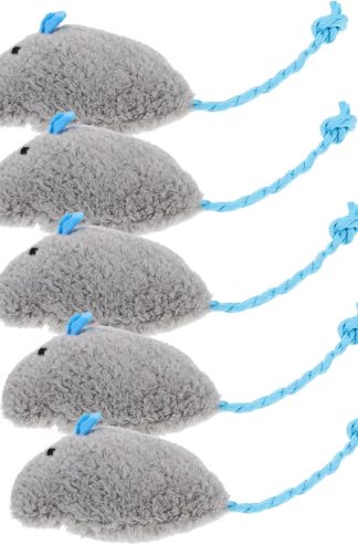 5 件套毛絨貓玩具，用於互動遊戲，小貓軟咀嚼玩具，家貓活動配件，減少孤獨感並鼓勵自然抓撓行為