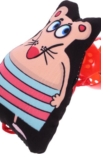 SHINEOFI Interactive Squeaky Plush Cat with Bell for Indoor Cats Pet Plaything for Kitten Training and Teasing