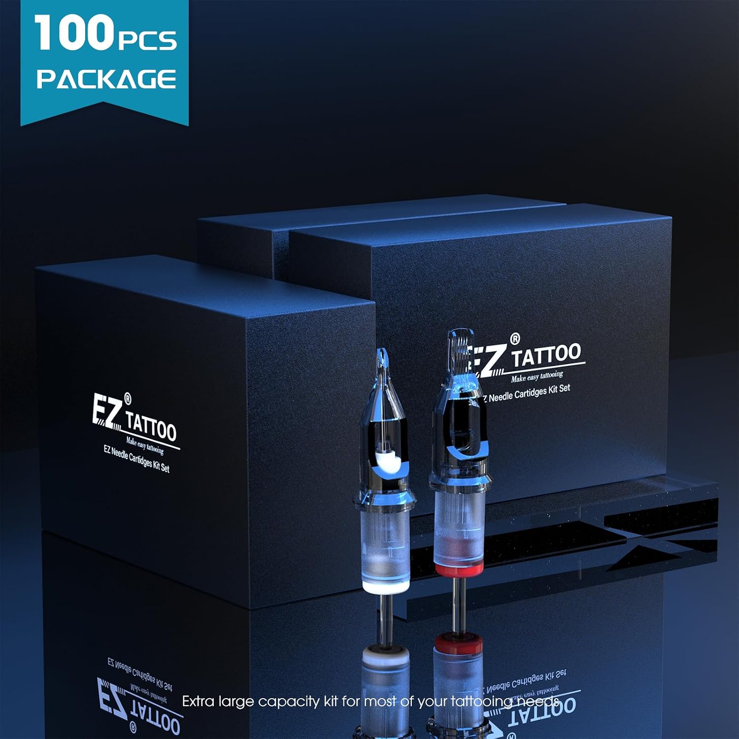 EZ 紋身墨盒針什錦 - 100 個混合(3RL 5RL 7RL 9RL 7RS 9RS 9M1 7RM 9RM)標準 Bugpin 紋身針墨盒適用於紋身機槍 - Revolution - Image 4