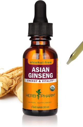 Herb Pharm 亞洲（人參）人參液體甘油，用於補充能量和耐力，不含酒精甘油，1 盎司