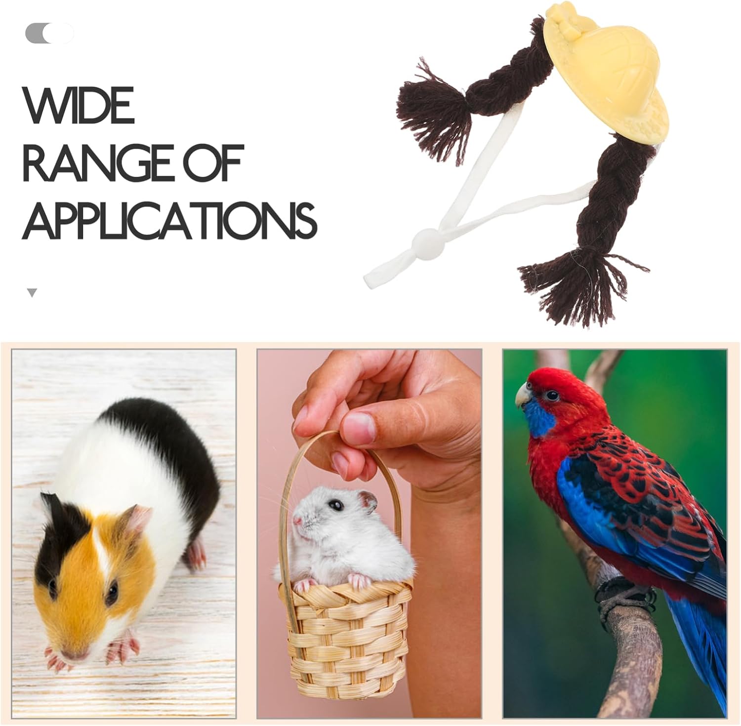 Toddmomy PET Hat Braid Shape Knitted Yarn for Guinea Pig Parakeet - Image 8