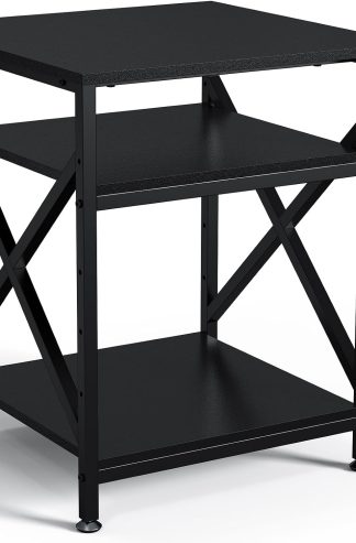 3 Tier Printer Stand, Large 23.6"x23.6" Printer Table with Wheels