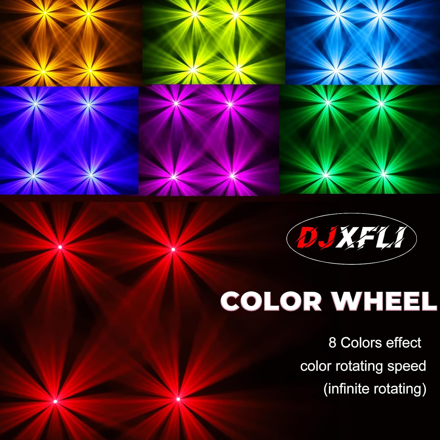 120W LED Moving Head Dj Light Roto Prism Beam Stage Lights 8 GOBOs 8 Colors DMX 512 12CH Sound DJ Lighting for Disco Party Events Wedding Stage Lighting (2) - Image 5