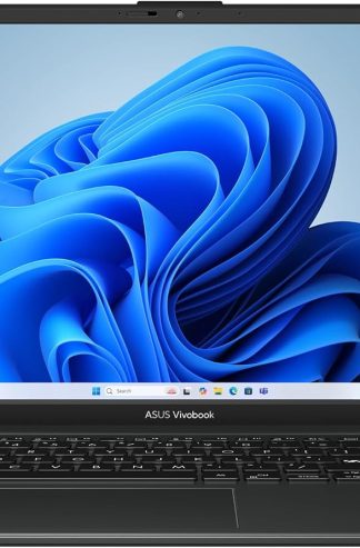 華碩 Vivobook Go 15.6 吋 FHD 超薄筆記型電腦，AMD Ryzen 3 7320U 四核心處理器，8GB DDR5 RAM，256GB SSD，Windows 11 Home，快速充電，網路攝影機防護罩，軍用級耐用性，黑色，E1504FA-AB34