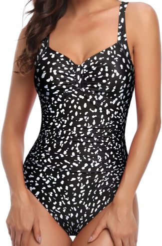 誘惑我的女人皺紋苗條的一件泳衣肚子控制復古泳衣