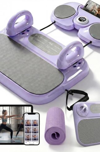 Foldable Pilates Reformer Board w/ 3-Month Course for Beginners