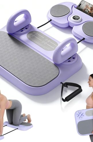 普拉提板、用於核心和全身訓練的 6 合 1 普拉提塑身機、帶智能 LED 數位顯示器的便攜式家用健身設備、適合女性和初學者的普拉提訓練器